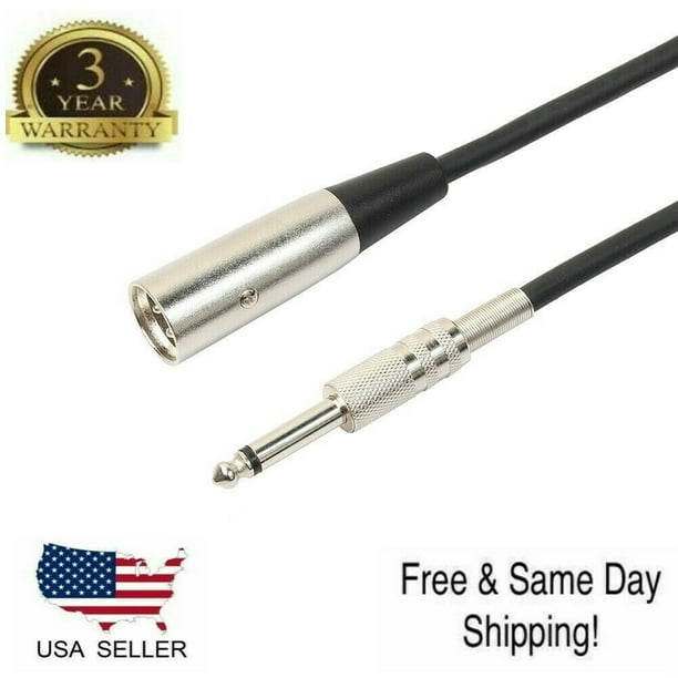yan 6ft XLR 3-Pin Male to 1/4 Stereo Plug Shielded Microphone Mic Cable Cord yan 6ft XLR 3-Pin Male to 1/4 Stereo Plug Shielded Microphone Mic Cable Cord